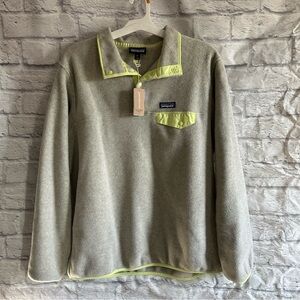 NEW WITH TAGS PATAGONIA LIGHTWEIGHT SYNCHILLA SNAP T PULLOVER XL GREY YELLOW